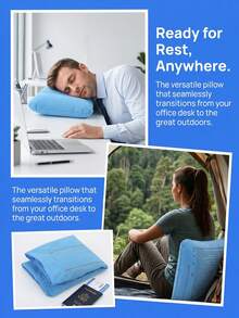 Bantal Kemah Tiup URBANWAVE, Cocok Untuk Perjalanan dan Tidur di Tenda. Desain Tiup, Mudah Ditiup. Penopang Leher Ergonomis, Berfungsi Sebagai Sandaran Kepala Alas Tidur yang Nyaman. Bantal Tiup Ringan, Cocok Untuk Ransel, Mendaki Gunung, dan Perjalanan Luar Ruangan. - A - View 2