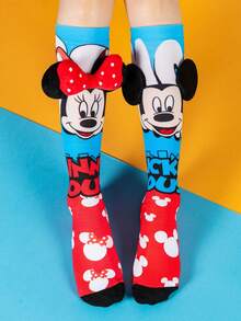 Disney 一双迪士尼3D卡通人物过膝袜，时尚儿童派对长袜，高品质礼物。适合返校季，趣味十足，深受小粉丝喜爱。儿童和成人均可穿着，透气吸汗，休闲百搭，时尚卡通图案中筒袜，适合学生、成人，可作为礼物和日常穿着。 - 彩色 - 查看 2