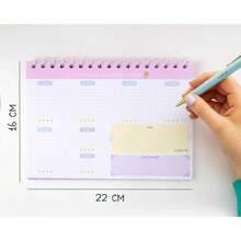 - Organizador semanal de escritorio con stickers, Planner por semana sin fecha tipo agenda, Dateless weekly planner (Rosa/Morado) - Rosa - Ver 6