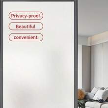 1 Roll White Frosted Window Privacy Film - Matte Glass Heat Insulation Static Cling Sticker, Suitable For Bathroom, Home And Office - White Matte Finish - View 2