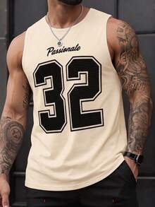 Camiseta de manga corta con cuello redondo y diseño sencillo para hombres - Caqui - Ver 2