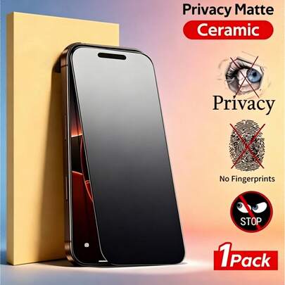 Film protecteur d'écran en céramique souple, [Non-verre] Couverture complète anti-espionnage, anti-reflet, anti-traces de doigts, compatible avec 17 Pro Max, 17/16 Pro/16 Plus/16 Pro Max/15/15 Pro/15 Plus/15 Pro Max Ceramic Soft Film.