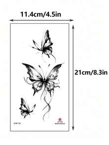 2 miếng dán hình xăm tạm thời thời trang, hình xăm đôi, hình xăm giả màu đen, hình xăm dùng một lần, hình sói dữ, bướm, động vật, hoa hồng, họa tiết hoa, chống thấm nước, không phản chiếu, dễ dán và dễ gỡ, cực kỳ chân thực, phù hợp cho nam hoặc nữ dán trên ngực, chân, tay, eo, bụng, bàn chân, đồ dùng cho các bữa tiệc lễ hội âm nhạc. - màu đen - Xem 8