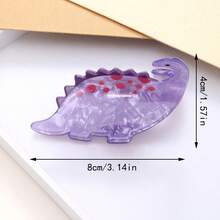 1/6 piezas Pinzas de pelo de acetato elegantes y lujosas con diseño de dinosaurio animal Tiranosaurio Rex, adecuadas para uso diario, viajes, cumpleaños - Multicolor - Ver 8