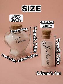 Customizable Small Glass Bottles With Cork Stoppers, Personalized Mini Decorative Bottles, Wishing Bottles, Memory Bottles, Beach Honeymoon, Valentine's Day, Wedding Gifts, Cute Glass Bottles, Birthday Gifts, Bedroom, Living Room, Groom, Bride, Friends, Couples, Family, Father, Mother - Multicolor - View 2