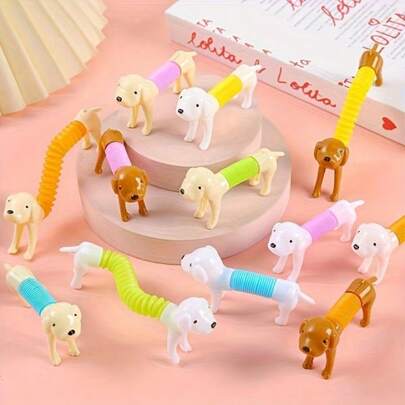 24 món đồ chơi hình chó co giãn, có thể tạo hình để trang trí, đồ chơi để bàn, thích hợp làm quà tặng nhỏ cho trẻ em, phần thưởng trong lớp học và quà nhét vào túi quà tặng trong các bữa tiệc.