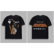 DARCSPORT American-Style  Retro T-Shirt For Couples, Men's Top, Pure Cotton Loose-Fit Round-Neck T-Shirt - T251016黑色 - 查看 9