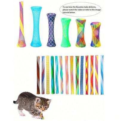 随机颜色塑料弹簧猫玩具，互动猫玩具，适合猫咪抓挠、啃咬和追逐，是送给猫狗的绝佳礼物，也是理想的情人节礼物。