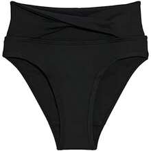KNIX Teen Girls Leakproof Period Swimwear High Rise Bikini Bottom – Light Flow Protection, Absorbs 1–3 Regular Tampons - X-small-black - View 1