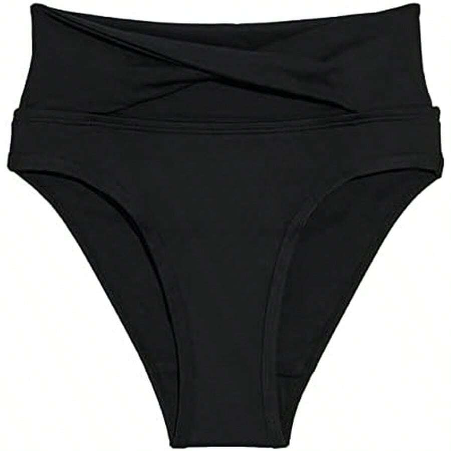 KNIX Teen Girls Leakproof Period Swimwear High Rise Bikini Bottom – Light Flow Protection, Absorbs 1–3 Regular Tampons - X-small-black - View 1