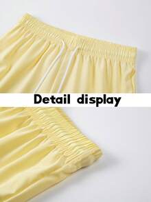 Shorts esportivos femininos multicoloridos, versáteis, respiráveis e confortáveis para o verão, ideais para exercícios, corrida e atividades leves. - Amarelo - Ver 5