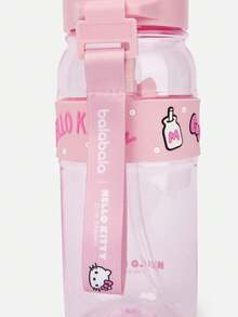 SANRIO Balabala 女孩大容量可愛卡通設計水壺，便攜式，適合戶外、學校、旅行、開學使用 - 粉紅 - 查看 6