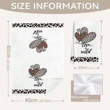 MEMNUN 2pcs Leopard Print Love Is Wild Text Pattern Kitchen Towels, Dish Towels, Hand Towels, Dish Cloths, 15.75*23.62in(40*60cm) Super Soft Microfiber Modern Cleaning Rags, Kitchen Accessories, Machine Washable, Suitable For Dining Room, Kitchen, Daily Decor And Gifts, All Seasons - Multicolor - View 4