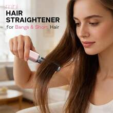 FollowBreak Wireless Charging Hair Straightener Brush, Mini Portable Hair Straightener Brush, Mini Bangs Brush, Suitable For All Hair Types, Anti-Scald Design, Lightweight And Portable, Create Perfect Hairstyles Anytime Anywhere, Suitable For Travel/Home/Outdoor Use - Multicolor - View 3