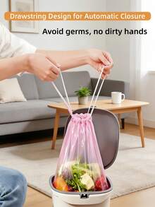 1/2/3 Rolls Trash Bags 50PCS Garbage Storage Bags Multi-Purpose Heat-Resistant Kitchen Trash Bags Durable Mess-Free Compact Space-Saving Easy Clean Garbage Storage For Home Travel Office Furniture Accessory Waste Management Hygienic Convenient Household Essential - Hồng - Xem 8