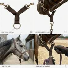 Gancho de bocado de caballo de 2 cabezas, Gancho para cuerda de guía de caballo, Cuerda de conexión para entrenamiento ecuestre, Gancho colgante doble para boca de caballo, Suministros ecuestres - Picana - Multicolor - Ver 5