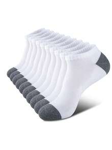 1/5/6/10 Pairs Women's Odor-Resistant Short Socks, Breathable Sweat-Wicking Athletic Ankle Socks, All Season - Multicolor - View 9