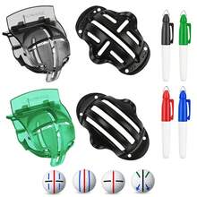 FINGER TEN Pacote com 8 Marcadores de Bola de Golfe de Precisão, Acessórios de Golfe Aprimorados, 4 Estênceis de Marcação de Bola de Golfe e 4 Cores de Marcadores de Bola de Golfe, Ferramenta de Marcação de Linha de Bola de Golfe, Ferramenta de Alinhamento e Identificação de Bola de Golfe - Multicolorido - Visão 1