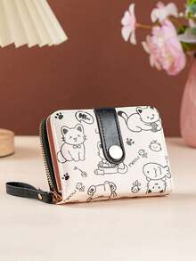 可爱猫咪图案零钱包/多功能卡包，多卡位设计，可用作零钱包、可爱钱包、腕包等。 - 彩色 - 查看 10