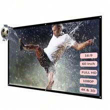 ZZPQVT Màn chiếu, 60", 84", 72", 100", 120", 150", Màn chiếu di động có thể gập lại 16:9 4K 3D, Thích hợp cho rạp chiếu phim tại nhà, cắm trại và các hoạt động giải trí. - 100 inch - Xem 3