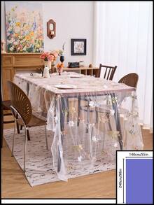 1/2 chiếc khăn trải bàn ren jacquard thêu hoa màu trắng, chất liệu hơi trong suốt, phong cách trang trại cổ điển, thích hợp cho gia đình, nhà bếp, các buổi họp mặt ngày lễ, đám cưới, sinh nhật, tiệc tùng, mọi mùa. - trắng - Xem 20