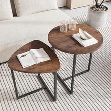2pcs Space-Saving Nesting Coffee Tables - Compact Stackable Side Tables For Small UK Living Rooms, Brown Wood End Tables For Sofa/Bedside - 2PCs Brown - View 4