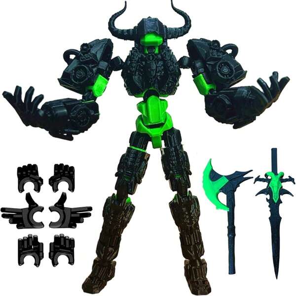 Titan 13 Action Figure, 3D Printed Skeleton Warrior T13 Multi-Joint Movable Robot, Full Range Of Motion Joints, Lucky 13 Dummy 13