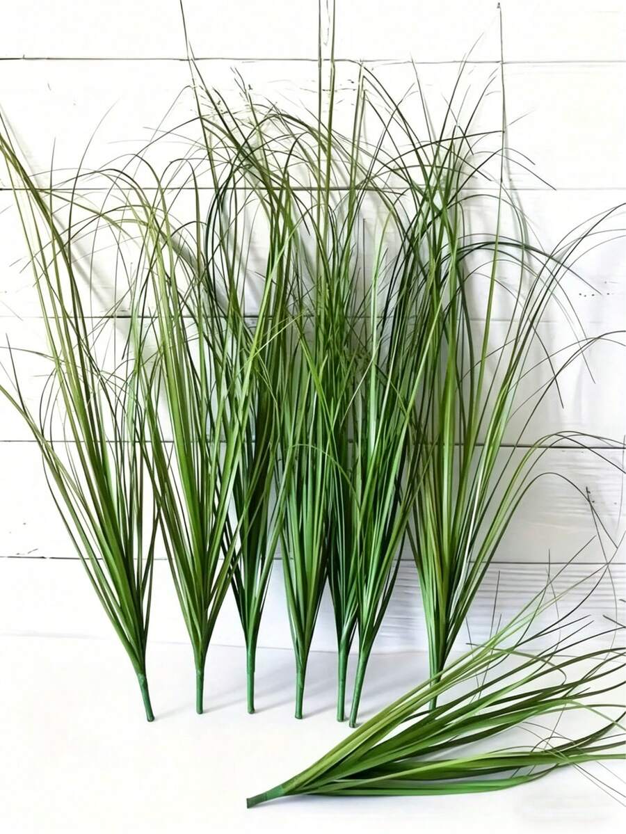 10株仿真植物,仿真灌木小麦草绿植,仿真绿色茎秆户外植物,适用于家居装饰,仿真草坪植物,适用于室内外装饰,家居装饰,花瓶装饰,花园装饰 - 綠色 - 查看 1