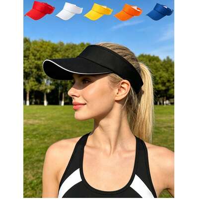 1 chiếc mũ thể thao ngoài trời có thể điều chỉnh, mũ chóp trơn unisex, phù hợp cho tennis, bóng chày, golf, thể thao, đạp xe, chạy bộ, mũ chóp trơn màu trơn, lựa chọn quà tặng lý tưởng.