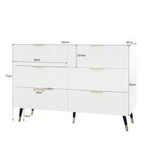 Elegant Sideboard With Modern Design, Chest Of Drawers With Plenty Of Storage Space - White - View 7