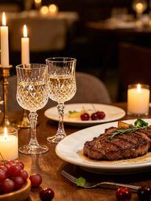 1/2只钻石纹理酒杯，高脚杯，复古多色饮料杯，浮雕酒杯，钻石图案艺术玻璃杯，半透明水晶杯，适用于生日、订婚派对装饰、婚宴，可盛装葡萄酒、香槟、鸡尾酒、烈酒、果汁和汽水，也可作水杯，适合节日户外活动、返校季、母亲节、父亲节、团队建设、婚礼装饰、餐厅派对、万圣节和圣诞节礼物。 - 查看 12