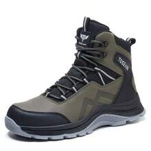 Safety Shoes For Men, Featuring Protection Against Blows And Punctures, Steel Plates, Lightweight Design, Anti-Static Properties, Insulation, Breathability, And Safety For Summer Use. - Black and Green - View 11