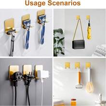 2 Pieces Drill-Free Razor Hook Storage Rack, Bathroom Razor Holder, Bathroom Towel Hook, Bathroom Storage Rack, Convenient Storage Rack For Home Use, Razor Holder For Student Halls, Hooks For Bathrobes In The Bathroom, Kitchen And Bedroom - Multicolor - View 9