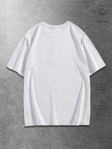 ROMWE MEN Goth Vintage Graphic Print Casual Short Sleeve T-Shirt, Summersummer Outfits For Women - 白色 - 查看 6