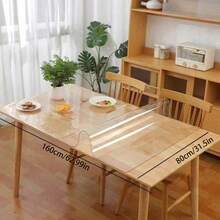 1pc Transparent Desk Pad, PVC Heat-Resistant Waterproof Round Edge Durable Office Desk Protector Mat, Anti-Static Writing Pad, Dining Table Anti-Fouling Placemat - Clear - View 11