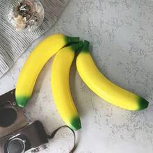 柔软可捏的逼真香蕉玩具，慢回弹抗压水果造型挤压玩具，趣味减压，柔软毛绒香蕉 - 彩色 - 查看 2