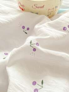 1pc Washed Printed Summer Quilt, Air Conditioning Quilt, Skin-Friendly Fabric, Full AB Version Design, Lightweight Soft Breathable Cool, Silky Smooth Feeling, Suitable For Naked Sleep, Moisture-Wicking, Thin Quilt For Summer, Fashionable Printed Blanket, Suitable For Home Bedroom Decor, Wedding Supplies, Valentine's Day Home Bedroom Decor, Easter Gifts, Mother's Day Gifts, Suitable For All Seasons - Mauve Purple - View 6