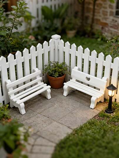 20pcs Mini Resin Benches, Miniature House Accessories Figurines, DIY Decor Gifts, Handmade Appearance, Delicate Design, Suitable For Fairy Garden Decor, Moss And Succulent Decor, DIY Miniature Landscape, Dollhouse Decor, Outdoor Garden Decor, Fish Tank Decor, Indoor Decor, Desktop Decor, Yard Decor, Photography Props, Gardening Decor