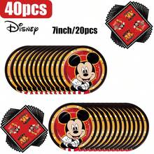 Disney 50件套/迪士尼米奇卡通人物派对餐具套装，包含10个盘子和杯子，适合10个孩子使用，是生日派对、万圣节和家庭聚会的完美之选。也非常适合作为生日装饰和节日餐桌布置，为您的宝贝公主们带来欢乐。 - 米 - 查看 13