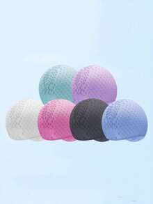 1pc Adult Silicone Swim Cap, Solid Color, High Elasticity, Hair Protection, Swimming Pool Accessories - Multiple Styles - View 2