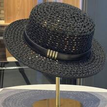 1 Peça Chapéu de Balde Francês Dobrável para Verão, Design Vazado Respirável, Estilo Minimalista Elegante, Adequado para Viagem, Praia, Parque, Atividades ao Ar Livre - Multicolorido - Visão 16