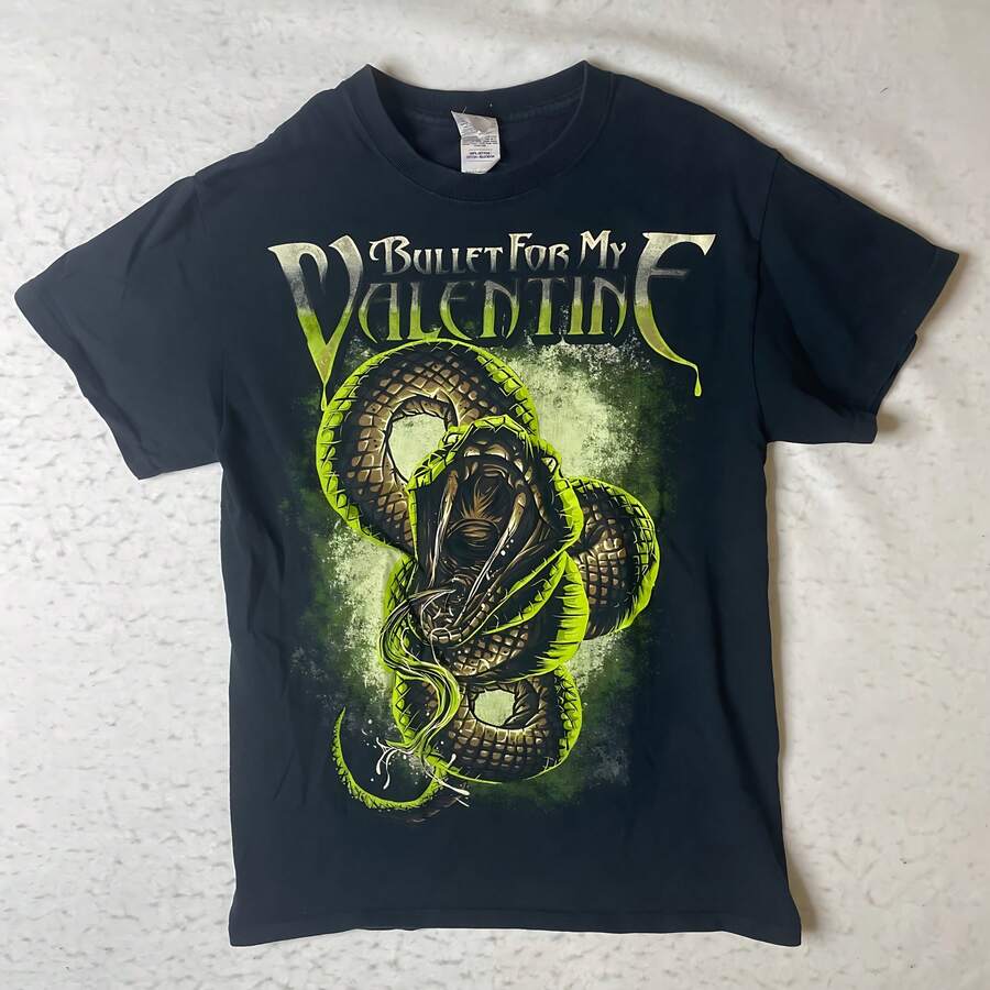 Bullet For My Valentine Snake Graphic Band T-Shirt Black Small Mens Metal Core - Black - View 1