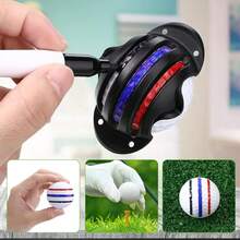 FINGER TEN Pacote com 8 Marcadores de Bola de Golfe de Precisão, Acessórios de Golfe Aprimorados, 4 Estênceis de Marcação de Bola de Golfe e 4 Cores de Marcadores de Bola de Golfe, Ferramenta de Marcação de Linha de Bola de Golfe, Ferramenta de Alinhamento e Identificação de Bola de Golfe - Multicolorido - Visão 5