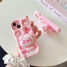 Ốp lưng điện thoại hình heo 3D màu hồng dễ thương dành cho nữ, tương thích với iPhone 13, 13pro, 13promax, 14ProMax, 14Pro, 14, ốp lưng silicon cho iPhone 11, 12 nữ, 15ProMax, 15ProMax, 16ProMax, 17ProMax. - Hồng - Xem 1