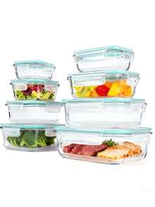 370ml Glass Food Storage Container Set - Thermal Bento Box, Leak-Proof Locking Lunch Box; Suitable For Hand Wash, Microwave, Oven And Refrigerator, Great For Salad, Fruit, Vegetable And Sandwich, Durable Glass Food Storage Containers - Multicolor - View 5