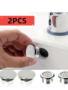 1 pieza Cubierta de rebosadero del fregadero de ABS para cocina y baño, tapa de drenaje del baño, anillo de rebosadero redondo para lavabo - Anillo de desbordamiento del depósito de agua - Ver 2