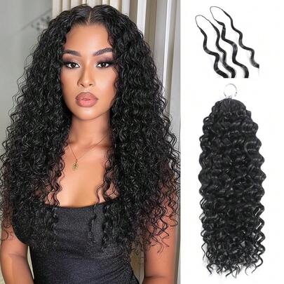 SHINEHAIR Extensões de cabelo sintético brasileiro em espiral, 50g/40 pares. Textura macia e encaracolada, trama de crochê, efeito ultraleve.