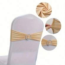 10pcs Multi-Color Stretchy Chair Sash, Hotel Decoration Strap, Chair Covers, Banquet Chair Back Decor, Bow Tie, Elastic Chair Band, Buckle Slide Waist Belt, Butterfly Chair Pad, Easy Installation, Suitable For Party, Ceremony, Graduation Decoration, Stretchy Fit Most Chairs, Ideal For Wedding, Catering, Banquet, Event, Bound Edges, Durable And Reusable - Multicolor - View 7