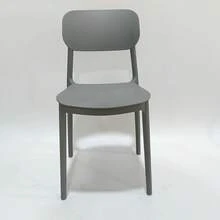 18-Inch Plastic Chair With Backrest, Stackable Dining Chair, Portable Office Chair, Guest Chairs For Indoor Kitchen, Meeting Room, Dining Room (Gray) IMYD - Grey - View 1
