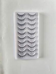 10 Pairs 3D Fluffy Reusable Criss-Cross False Eyelashes, Suitable For Festivals, Parties, And Daily Wear, Non-Irritating Glue - Black - View 12
